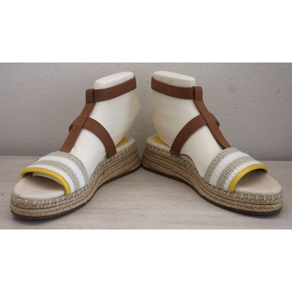 Tommy Hilfiger Women's Sz 8.5 Neutral Crochet Flatform Espadrille Sandals - Picture 2 of 11